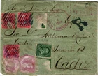 Philippines 1899 registered cover from Manila to Cadiz (Spain) (6848)