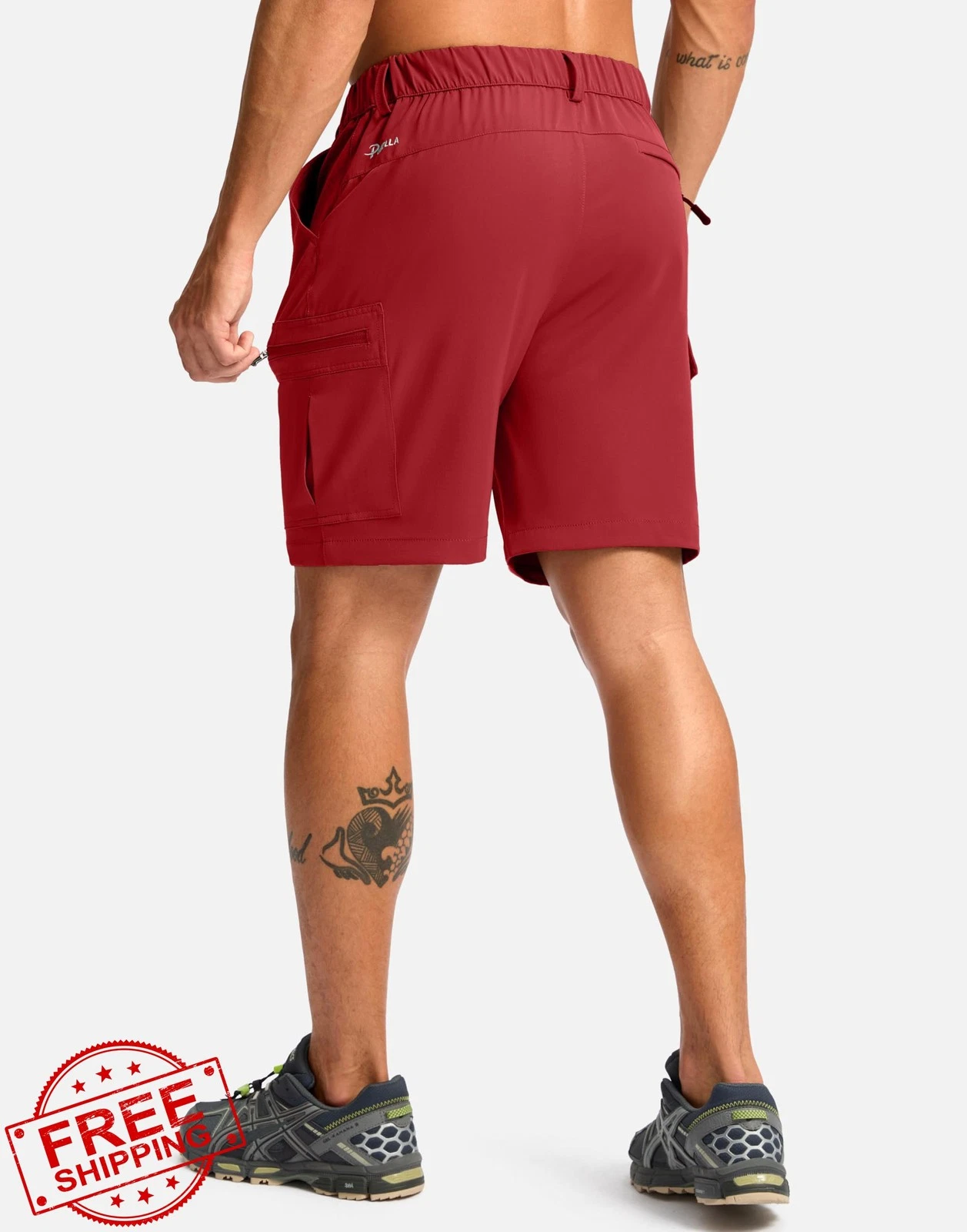 Pudolla Men's Hiking Cargo Shorts 7" Quick Dry Lightweight Summer Work Golf