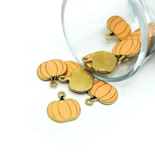 Enamel Pumpkin Charms, 18x16mm - US Seller