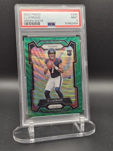 CJ Stroud 2023 Prizm Green Wave Holo RC PSA 9 Mint Houston Texans