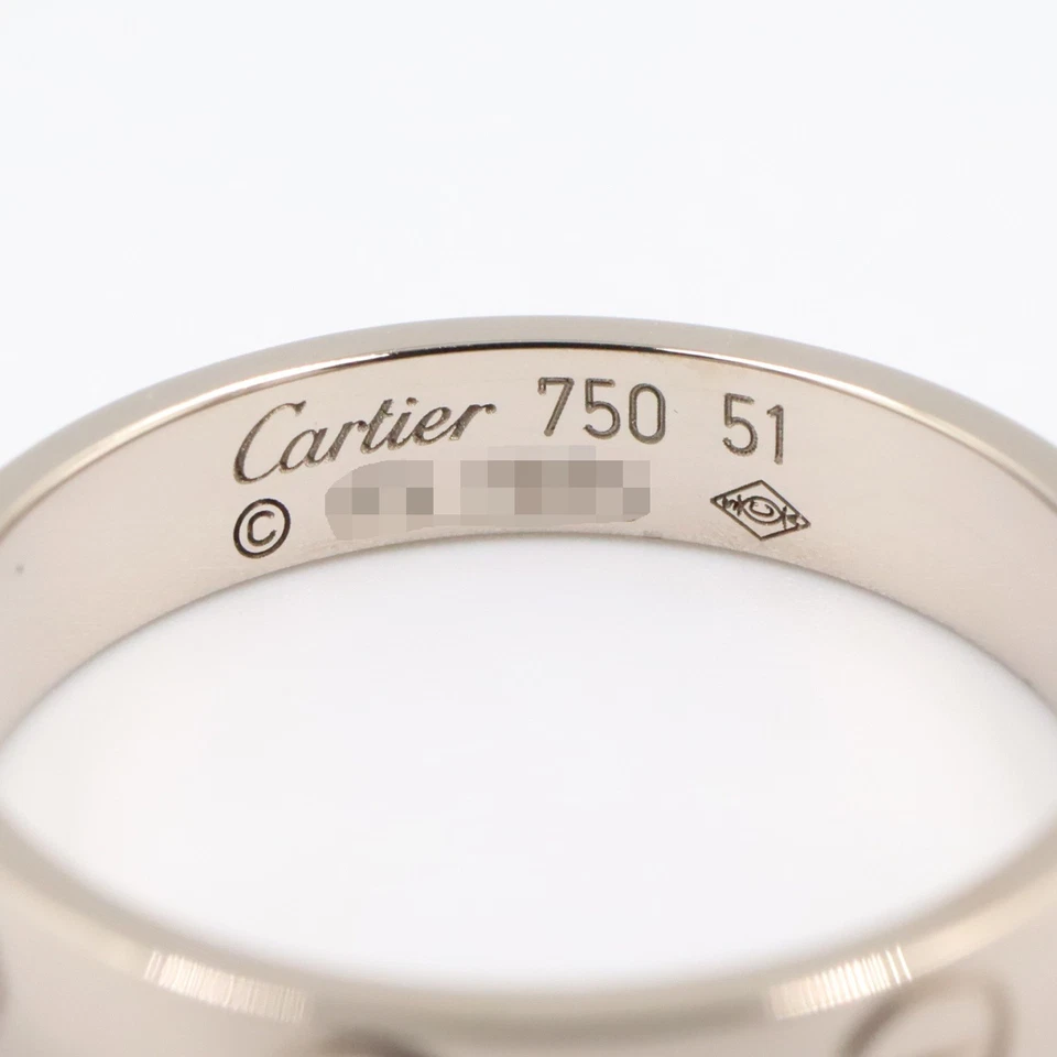 CARTIER Mini Love Ring 18KWG White Gold Used unisex US size 5.5 #51 - Image 3 of 4