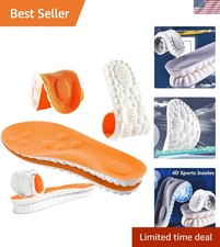 Super Soft Memory Foam Insoles with Arch Support - Men Size 11.5-13 in Orange