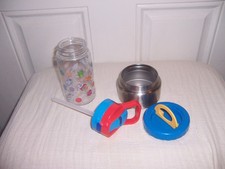 Stainless Steel Toddler Snack Cup straw water bottle lot box HI