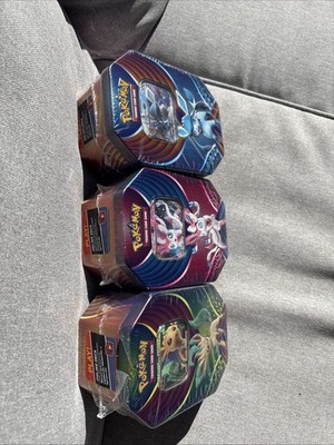 Pokemon TCG Evolution Celebration  Tin lot of 3 sealed leafeon sylveon glaceon e