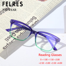 Women Square Anti Blue Light Reading Glasses Magnifying Readers 1.0 To 4.0