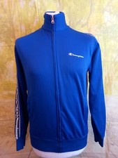 Champion blue full zip 100 polyester Tracksuit Jacket. UK men's size Small