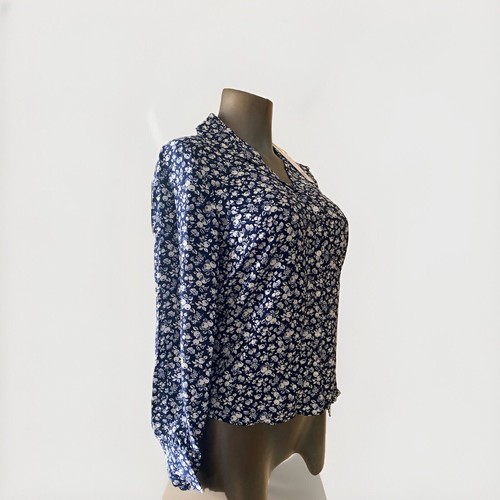 & Other Stories Blueberry Print Button Down Blouse Silk Blend Blouse UK 10 - Picture 11 of 18