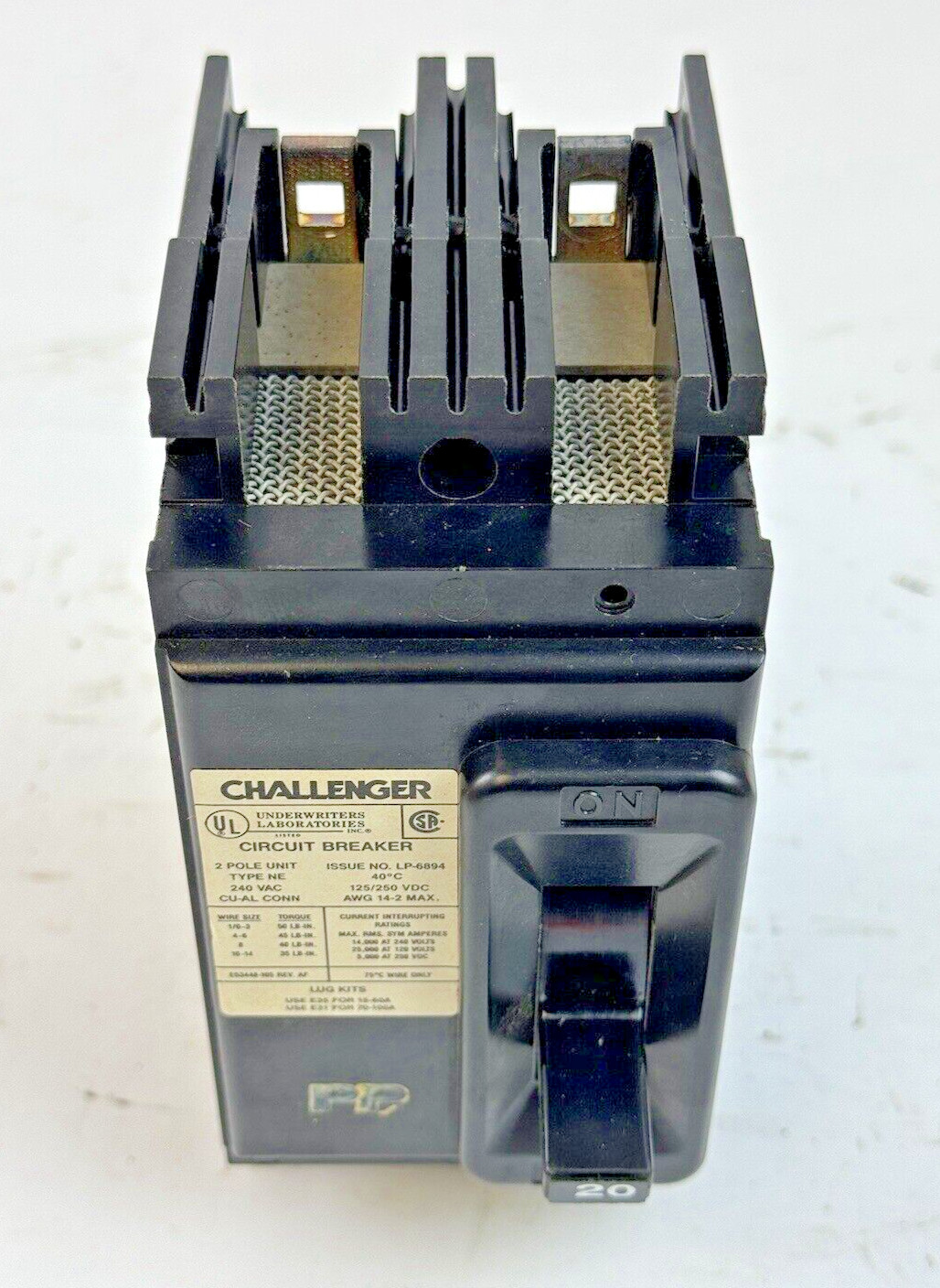CHALLENGER / FPE - NE224020 - MOLDED CIRCUIT BREAKER - 2 POLE, 240 VAC, 20 A-NEW