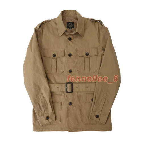 Safari Jacket Men's Four Pockets Hunting Vintage Casual Work Jacket Coat - Picture 11 of 12