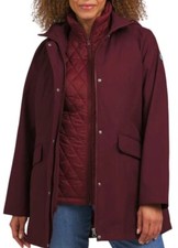 Lands' End Ladies' 3-in-1 Systems Jacket w/ Hood & Vest RED Choose Your Size NWT