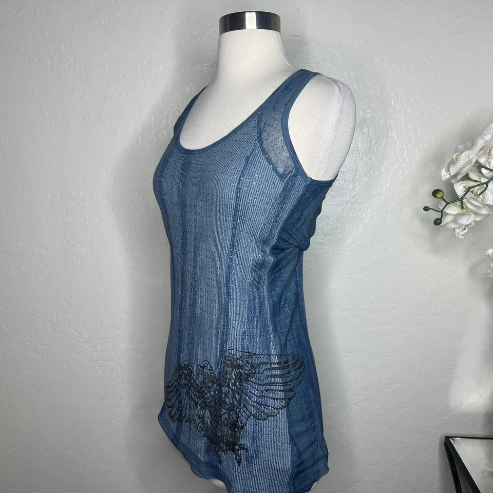 Túnica Tanque Salvage Acanalada Pequeños Cristales S Foto 4 de 4