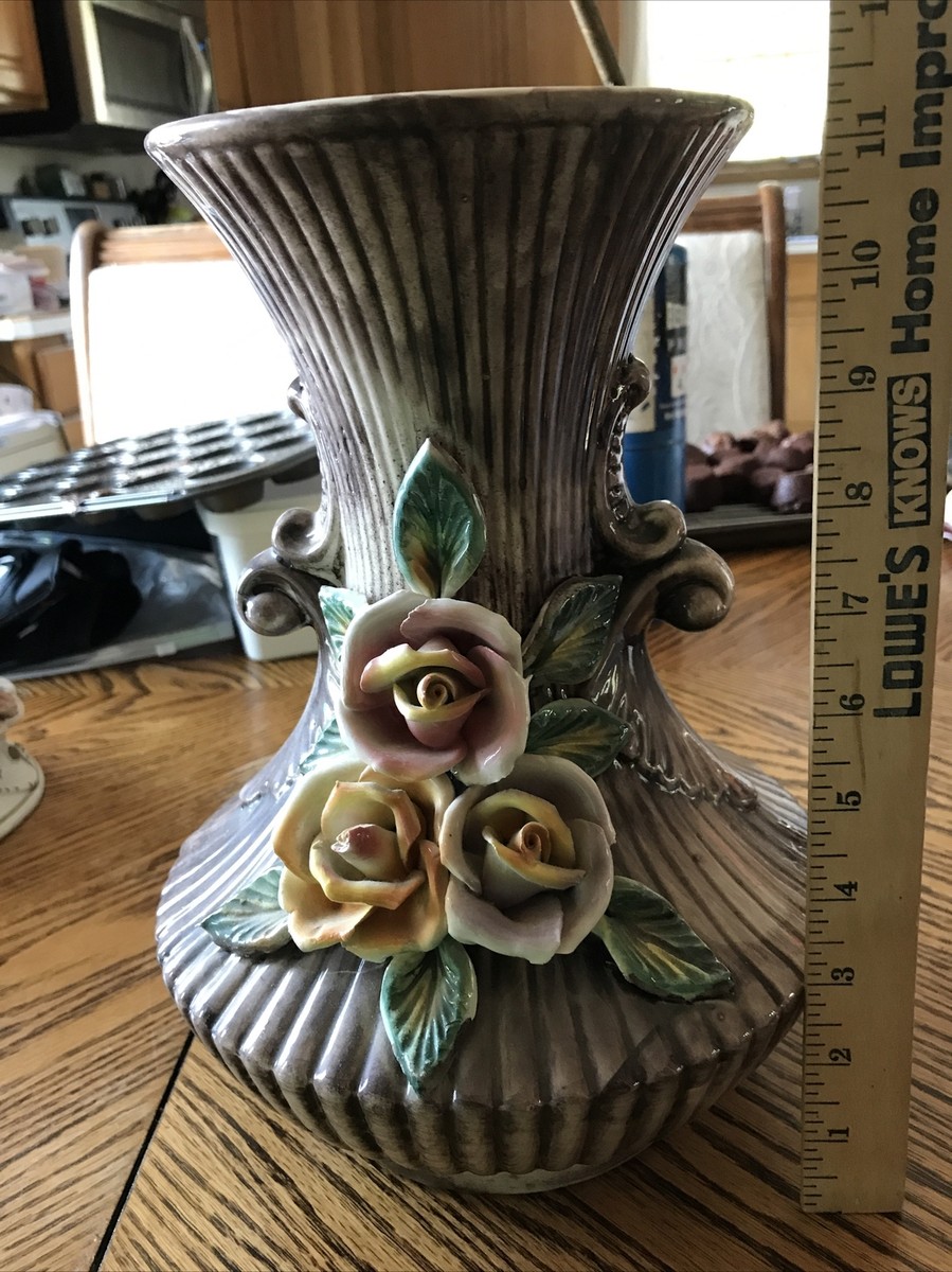 Vintage Capodimonte Italian Large Porcelain Vase Handpainted W