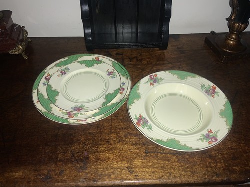 Art Deco Booths Silicon China Mixed Rose Floral Design 4 Piece Bowl & Plate Set - Picture 2 of 5