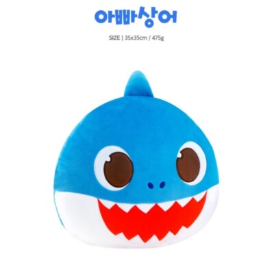 Pinkfong Baby shark Daddy shark Face Plush Cushion Doll 35cm korea