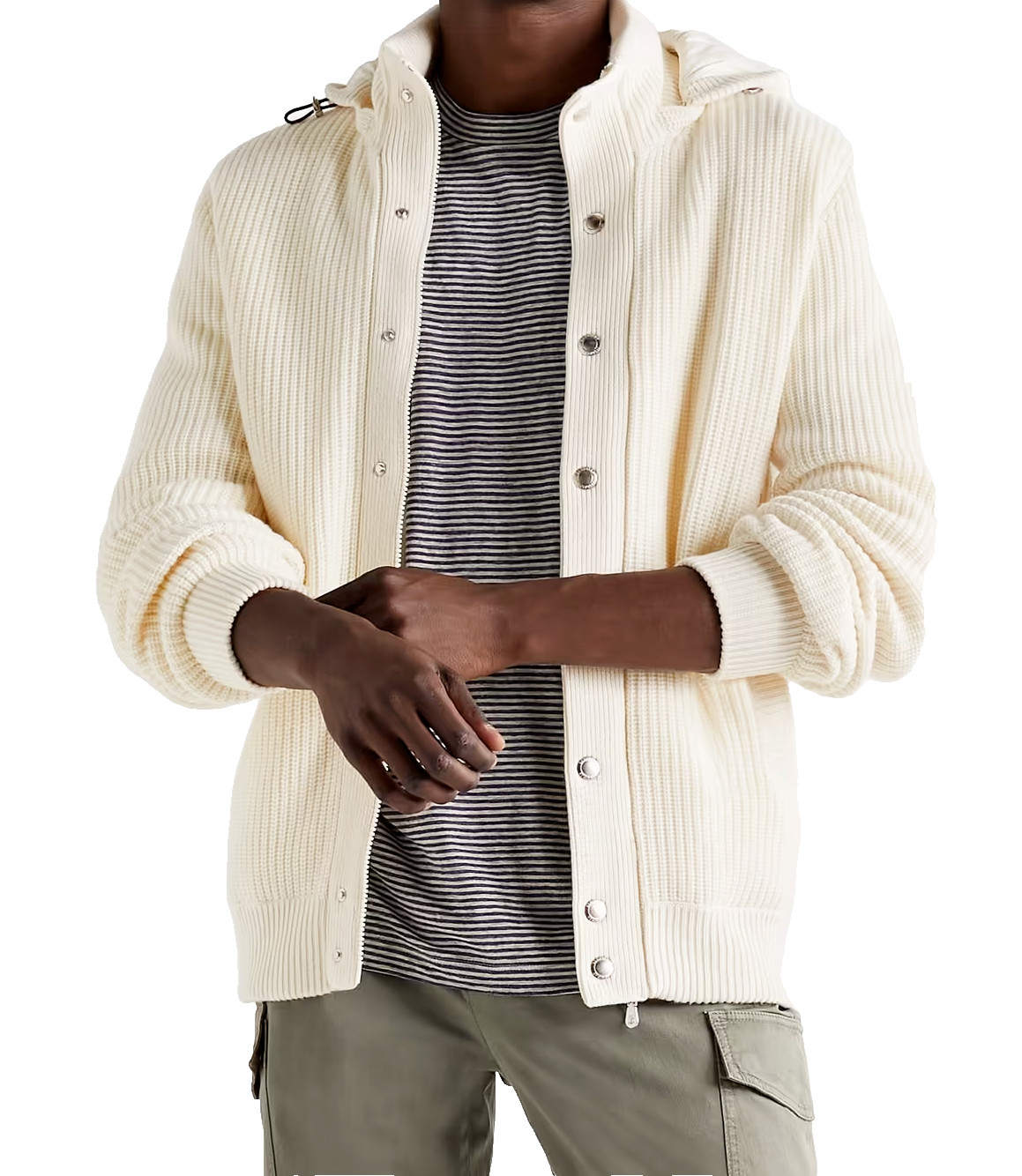 Brunello Cucinelli Ribbed Cashmere Shell Hood Down Cardigan Jacket