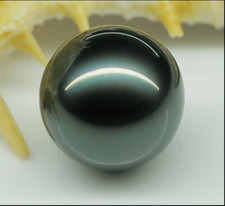 Huge 13mm Natural South Sea Genuine Black Round Loose Pearl Undrilled AAA 03