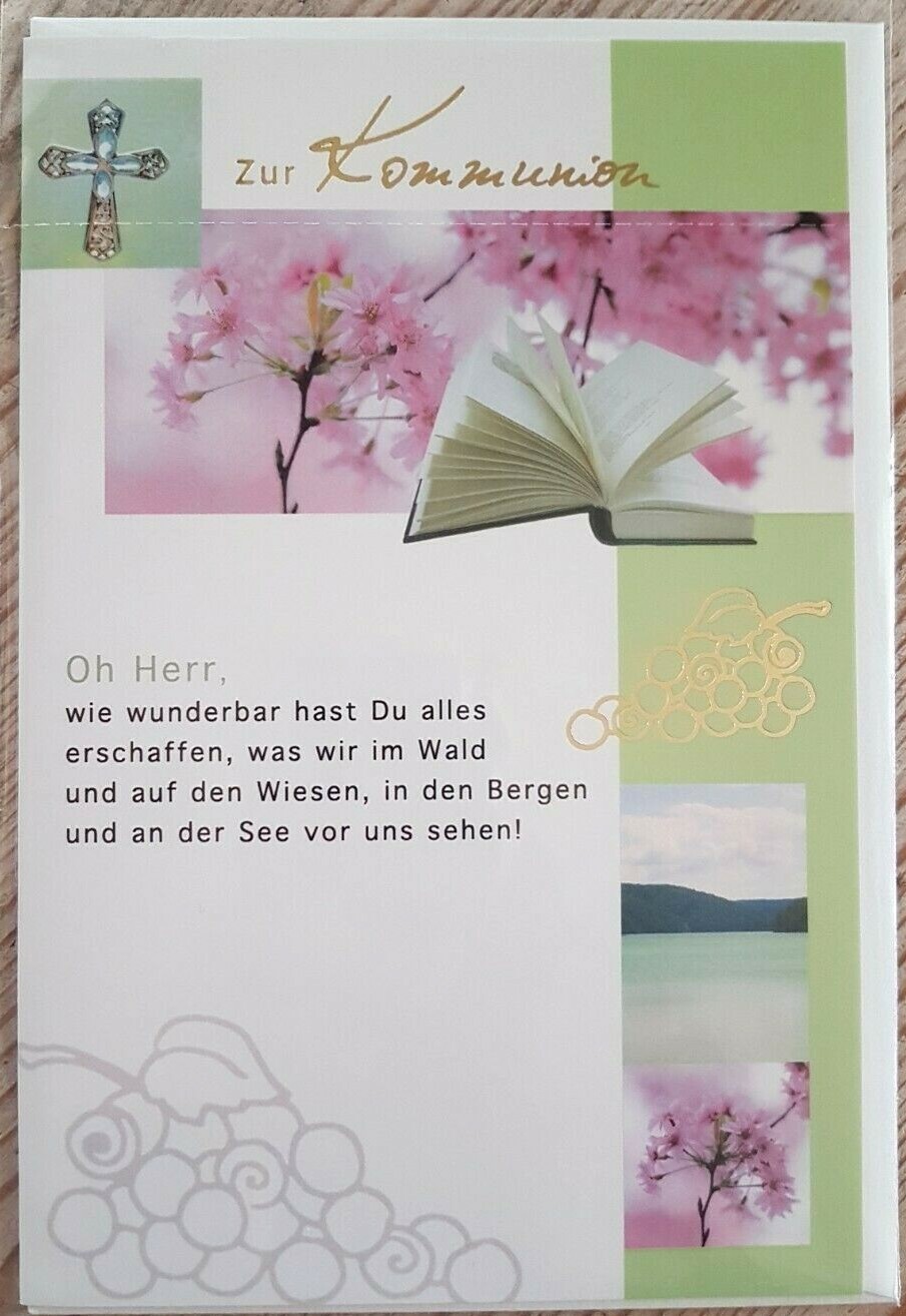 Glückwunschkarte zur Kommunion mit Umschlag Kommunionskarte Geldgeschenk Geldkar