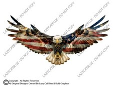 Bald Eagle Decal Sticker USA Flag Patriotic Pride Freedom Symbol American Vet