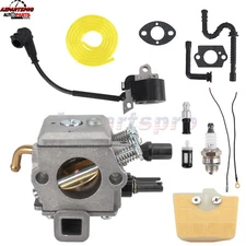Carburetor For Stihl MS340 MS360 034 036 Chainsaw 1125 120 0651 & Ignition Coil