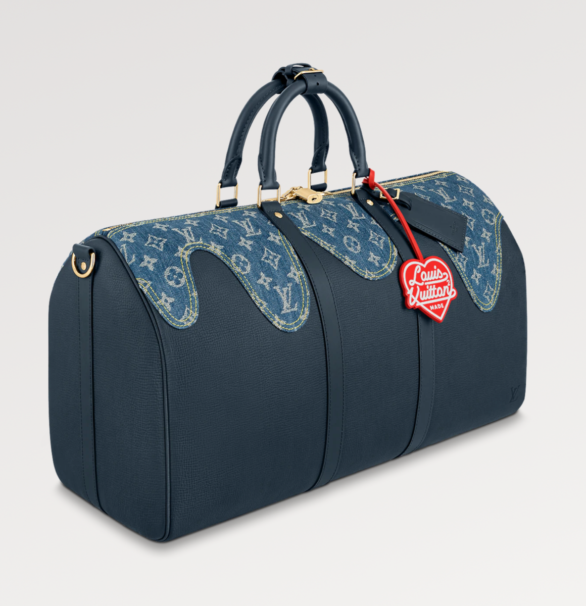 Louis Vuitton Keepall Bandouliere 50 Nigo Blue Denim Drip Monogram