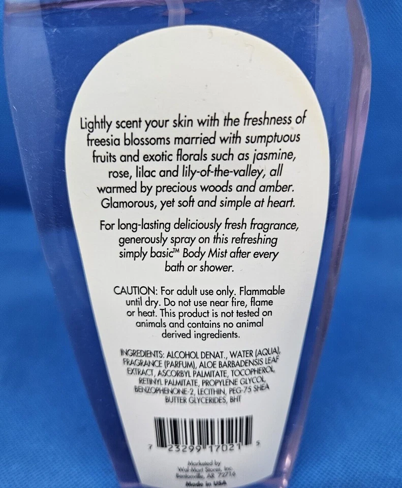 Освежающий туман для тела Simply Basic Sweet Freesia 8 жидк. Oz РЕДКАЯ 95% полный - Изображение 3 из 3