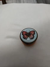 Bilston Battersea Halcyon Days Enamel Trinket Box Butterfly  Cartier NEW YORK