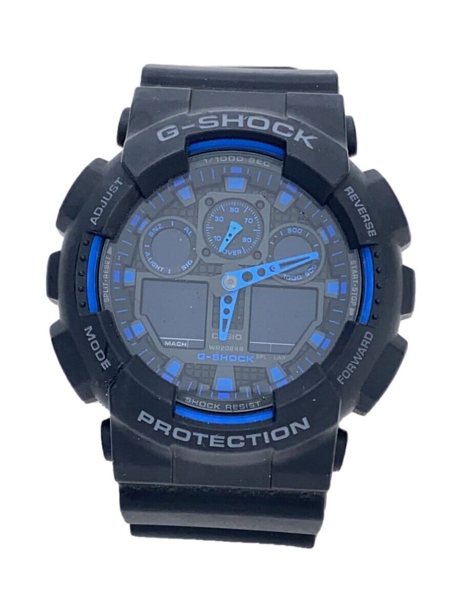 CASIO G-SHOCK デジタル腕時計 GA-1000-2BJF CASIO G-SHOCK GA-1000-2BJF Black/Blue Resin Quartz Digital Analog