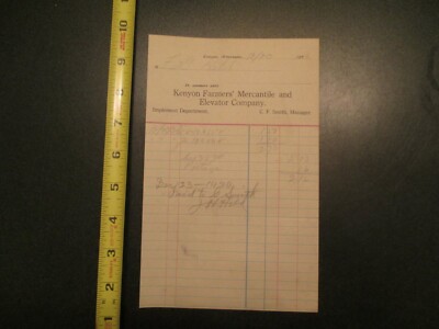 Kenyon Farmers Mercantile & Elevator Company 1926 MN Letterhead 477