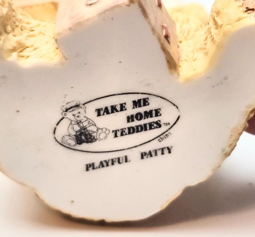 Take Me Home Teddies Playful Patty 1995 Vintage Resin Figurine Jack-in-the Box - Picture 3 of 4