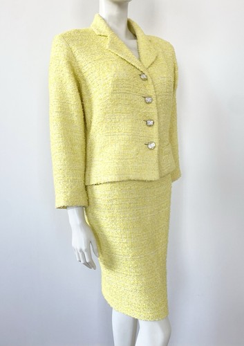 Bright CHANEL Lemon Yellow PASTEL Cruise Resort 2012 Tweed Skirt Suit RUNWAY ! - Picture 11 of 22