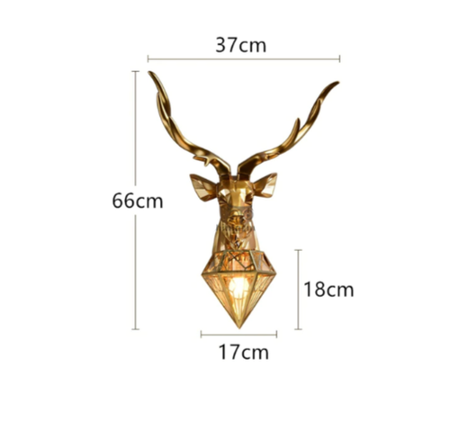 Nordic Winter Deer Antler Wall Lamp LED E27 Resin Lighting Diamond Sconce Decor - Picture 12 of 18