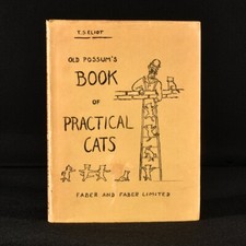 1939 Old Possum's Book of Practical Cats T S Eliot 1st Edition Scarce Dustwra...