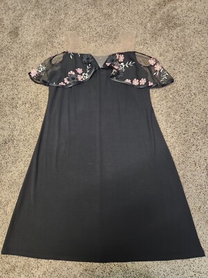 MSK Womens Dress Black Floral Sleeveless Ladies Stretch Cocktail Dress Sz  PM | eBay
