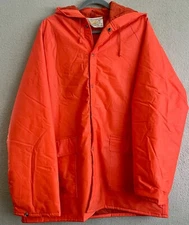 Vintage Sportsman Choice Hunting Orange Rain Jacket-Men’s L/Large-Insulated