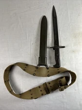 WWII US GARAND RIFLE U.C. Utica Cutlery BAYONET in Scabbard with Web Belt