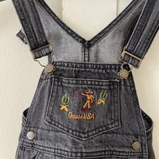 VTG Baby Guess by Georges Marciano Denim Overalls SZ 3Y Embroidered Cowboy RARE