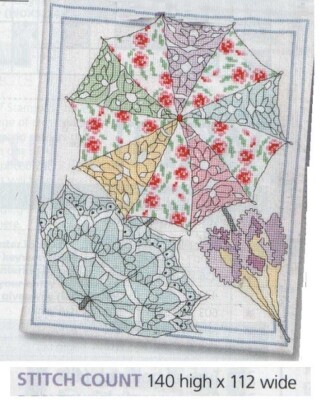 PRETTY PARASOLS   CROSS STITCH PATTERN ONLY    EQ - RRW