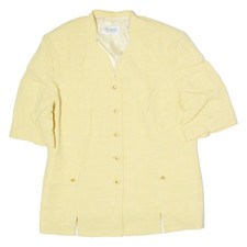 Vintage DELMOD INTERNATIONAL Womens Blazer Jacket Yellow Viscose 80s UK 14
