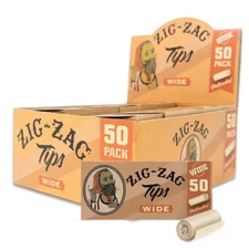 😎 50 X ZIG ZAG WIDE TIPS  FULL BOX ZIG ZAG TIPS ✨50 PACKS OF 50 TIPS 2500 TOTAL