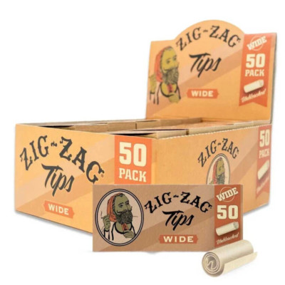   50 X ZIG ZAG WIDE TIPS  FULL BOX ZIG ZAG TIPS  50 PACKS OF 50 TIPS 2500 TOTAL