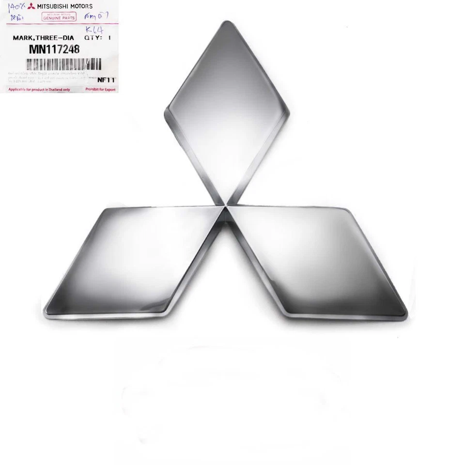 Chrome Front Grille Logo Emblem Badge For Mitsubishi L200 Strada Pickup 1996 -05 - Image 3 of 4