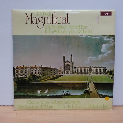 ZRG 853 C P E BACH Magnificat  ASMF PHILIP LEDGER KING'S COLL ARGO STEREO LP EX+