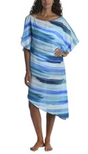La Blanca Women's Ocean Tides Asymmetrical Cover Up Tunic Size L