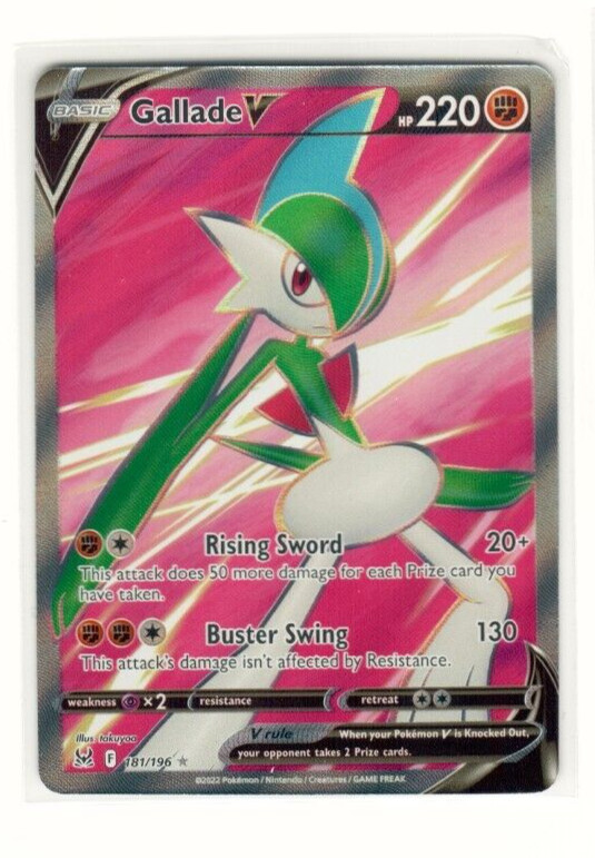 Gallade V 181/196 Full Art Ultra Rare Holo Pokémon 2022 Lost Origin NM/M
