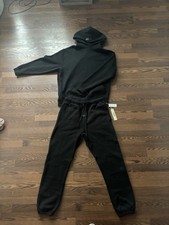 Jet Black Essentials Hoodie And Pants Set Size Medium