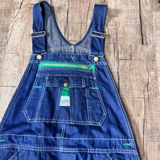 Liberty Unisex Blue Denim Bib Overalls 36x30 100 Cotton Made in USA 90 s