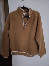 J.Crew Teddy Sherpa Fleece Half-Zip Pullover - Camel/Tan - Large