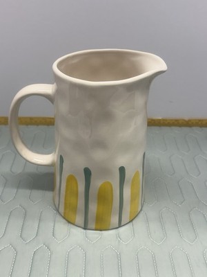 Threshold Stoneware Pitcher Coastal Yellow Aqua 2025 Target Jug New