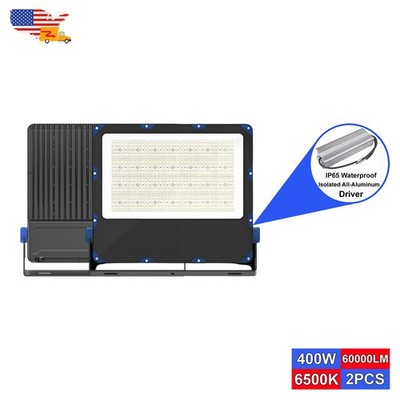 2 Pack 400W Super Bright Led Flood Lights IP65 60000Lms For Farm Roof Mounting