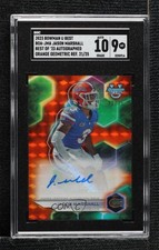 2023 Bowman U Orange Geometric Refractor 21/25 Jason Marshall SGC 9 Auto 0r0s